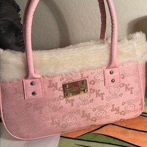 Hello Kitty Pink and White Faux Fur Tote